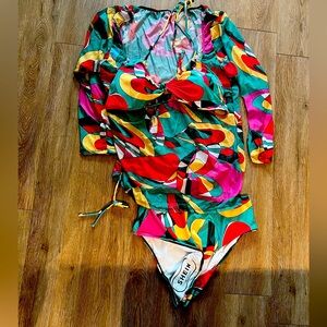 Bathing suit top, cover shirt and bottom , 2XL
